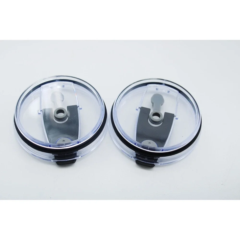 Diumepo 2 Pack Magnetic Slider Lids for 30 oz Tumbler Black Splash Proof Clear